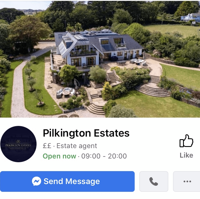Pilkington Estates Facebook Profile with 7000 followers