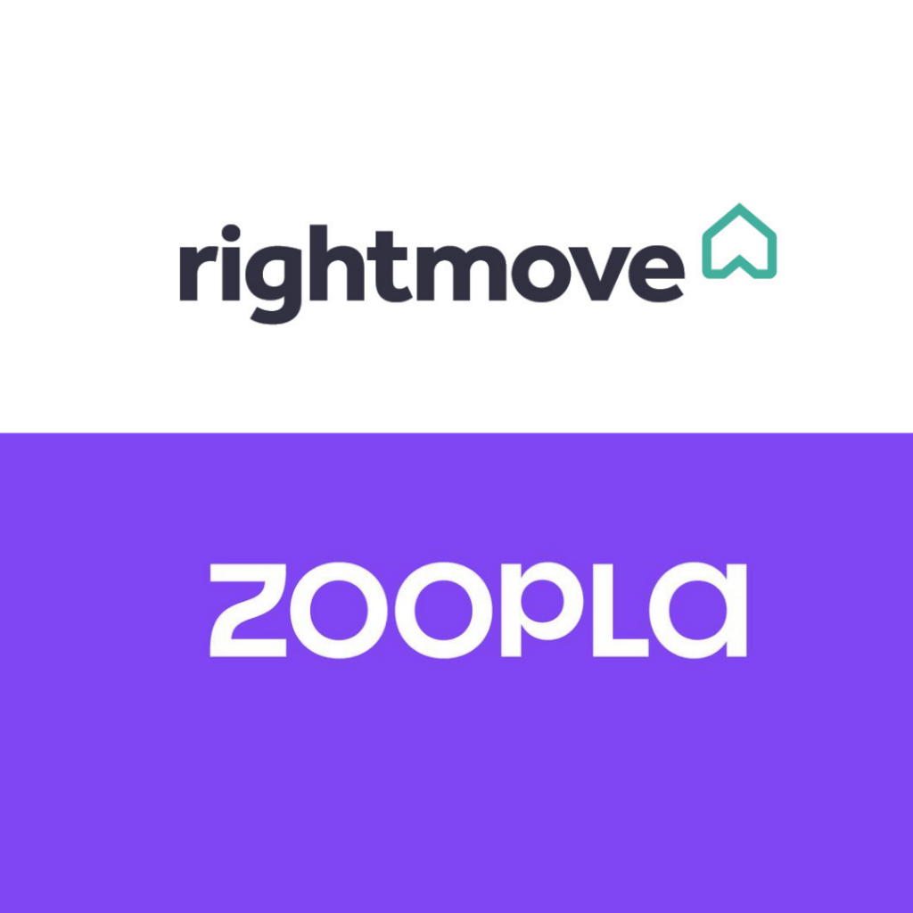 Logos of Rightmove and Zoopla